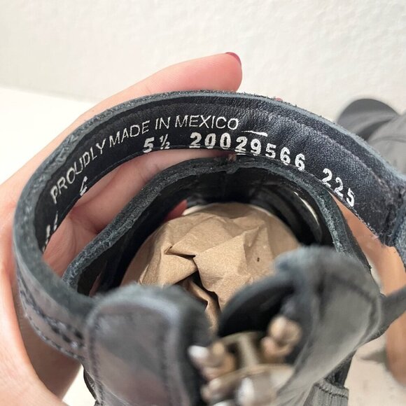 NEW Lane Boots BECCA Womens Black Wedges 5.5 Western Sandals Cowgirl Leather - Picture 9 of 11